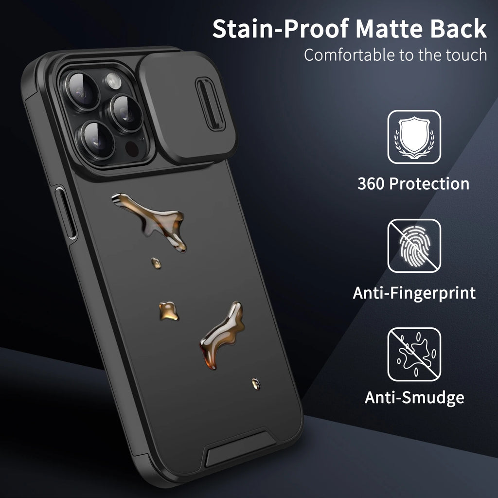 Shockproof Case For iPhone 15 14 13 12 11 16 17 Pro Max 15 Plus 16E Cover Slide Camera Protective Cases For iPhone 17 Air 17Pro