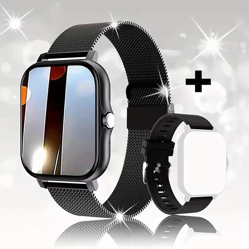 Montre connectée pour hommes et femmes, téléphone Android, écran couleur 2023 pouces, entièrement tactile, cadran personnalisé, appel Bluetooth, 1.44