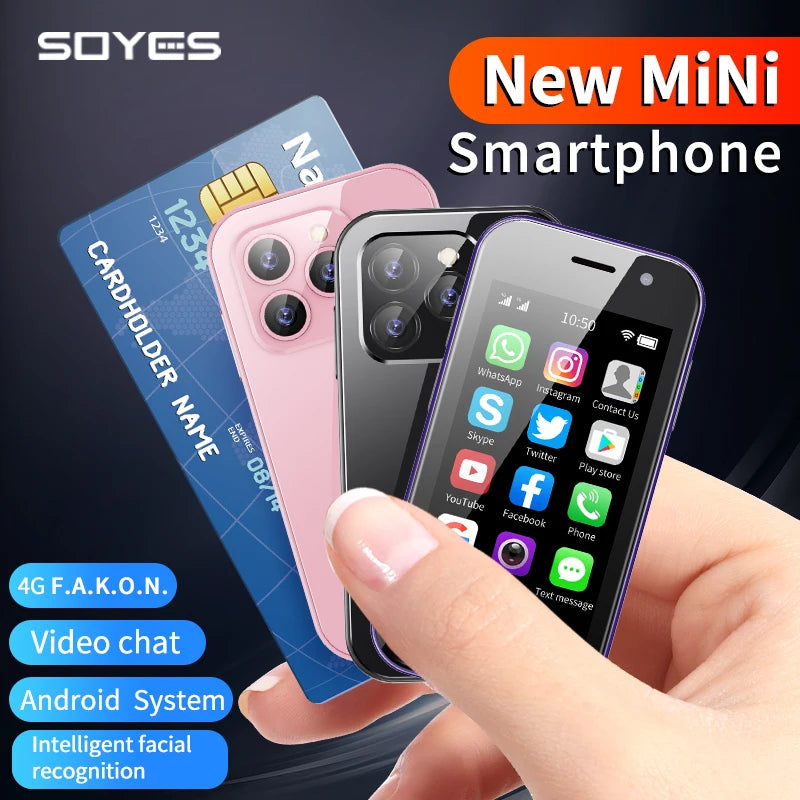 Smartphone Android 4G SOYES XS14 Pro Mini, 3 Go + 64 Go, 2600 mAh, reconnaissance faciale, écran 3,0 pouces, vente flash