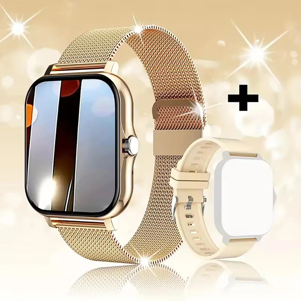 Montre connectée pour hommes et femmes, téléphone Android, écran couleur 2023 pouces, entièrement tactile, cadran personnalisé, appel Bluetooth, 1.44