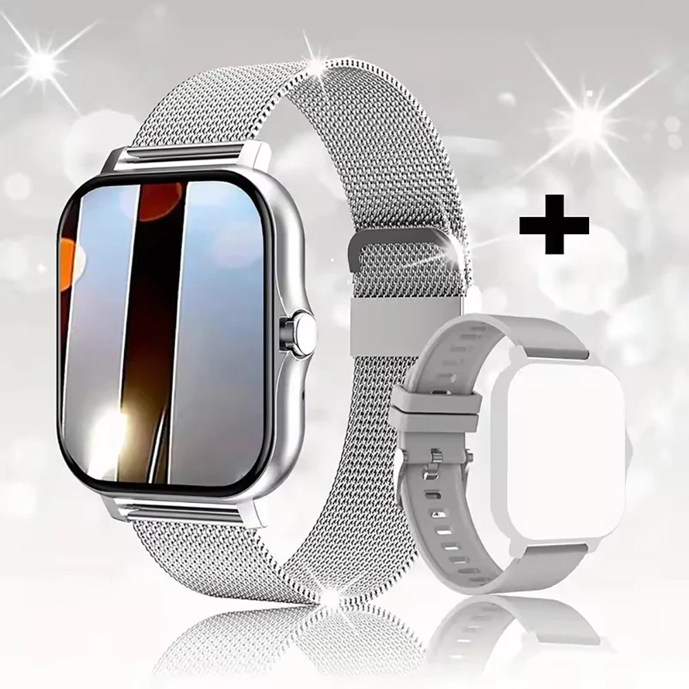 Montre connectée pour hommes et femmes, téléphone Android, écran couleur 2023 pouces, entièrement tactile, cadran personnalisé, appel Bluetooth, 1.44