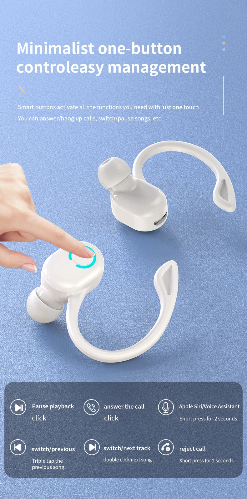 Écouteurs sans fil Bluetooth basse HIFI avec micro HD écouteurs antibruit vie étanche jeu sport musique casques