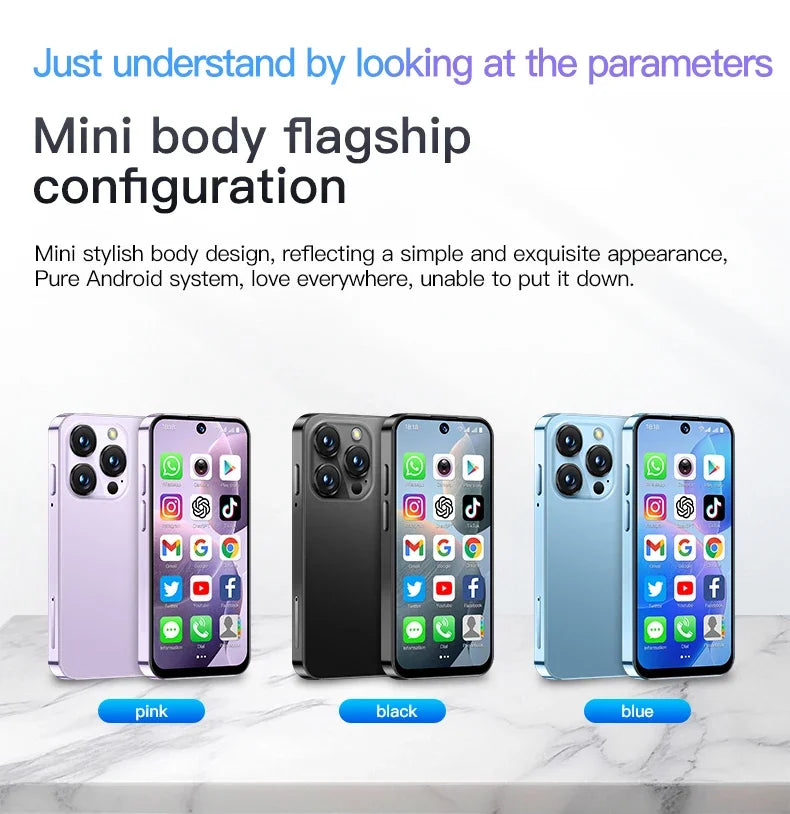 SOYES XS19 Mini Smartphone 3.88 pouces 2GB RAM 16GB ROM Android10.0 avec reconnaissance faciale double SIM veille réseau 3G petit téléphone