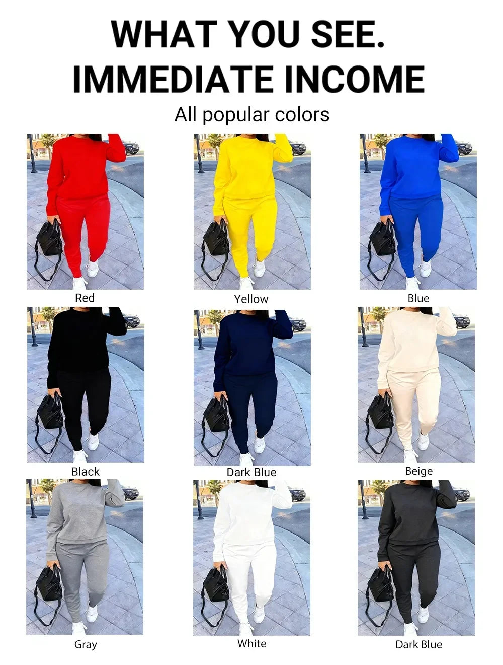 2 Pcs Hoodie Set Womens Poland Letter Print Sweatpants Sporty Pocket Loose Sweatshirt Jogging Outfits Autumn Fleece Warm Clothes
